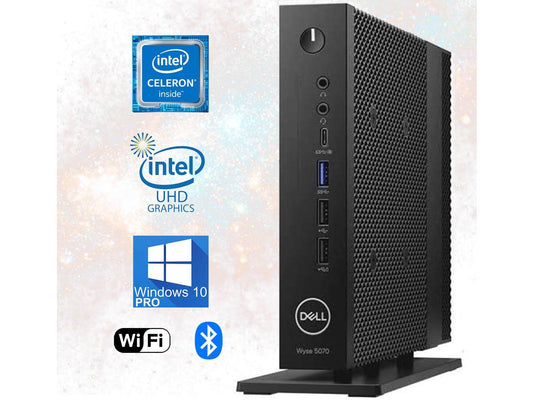 Dell 5070 USFF, Quad Core Celeron upto 2.50GHz, 16GB DDR4, 512GB M.2SSD, USB 3.1, WiFi, Bluetooth, 4K UHD 2-Monitor Support, Display Port, HDMI, Windows 10 Pro