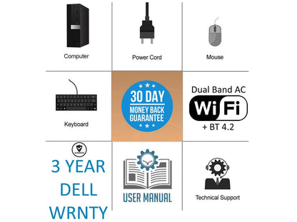 Dell OptiPlex 7070 Micro Desktop Computer - Core i7-8700 - 3.2GHz to 4.6GHz 16 GB RAM, 256 GB M.2 NVME SSD, AC Wi-Fi, Bluetooth 5.0, DisplayPort, VGA, HDMI - Windows 10 Pro