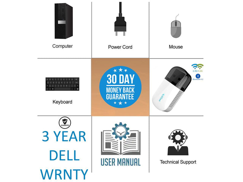 Dell Optiplex 3070 Mini-Tower Computer, Intel Core i3-9100 Upto 4.2GHz, 8GB RAM, 2TB M.2 NVMe SSD, Wi-Fi, BT, DisplayPort, HDMI, VGA, DVD-RW - Windows 10 Pro