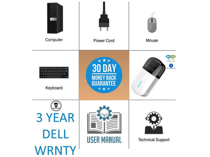 Dell Optiplex 3070 Mini-Tower Computer, Intel Core i3-9100 Upto 4.2GHz, 32GB RAM, 256GB M.2 NVMe SSD, Wi-Fi, BT, DisplayPort, HDMI, VGA, DVD-RW - Windows 10 Pro