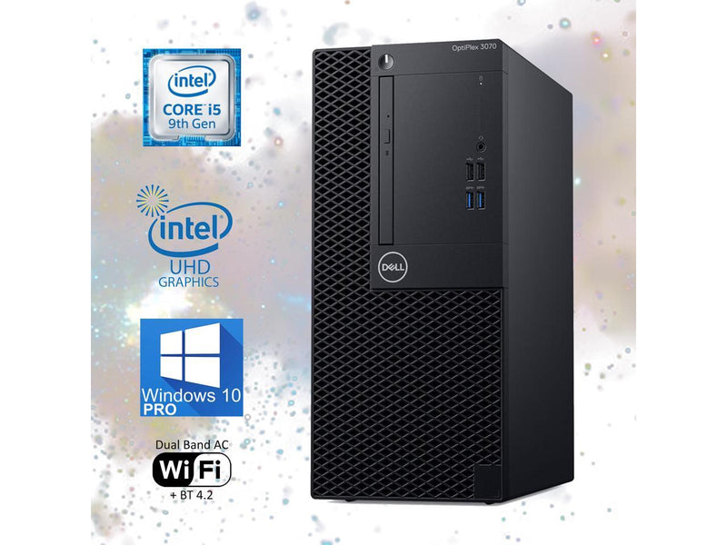 Dell Optiplex 3070 Mini-Tower Computer, Intel Core i5-9500 Upto 4.40 GHz, 8GB RAM, 256GB M.2 NVMe SSD, Wi-Fi, Bluetooth, DisplayPort, HDMI, DVD-RW - Windows 10 Pro