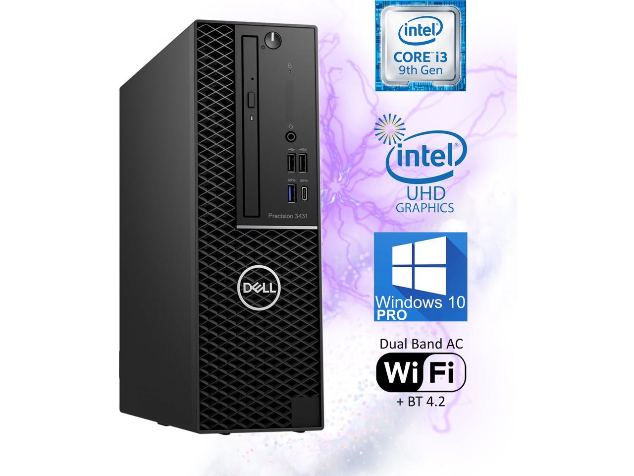 Dell Precision 3431 SFF Desktop Computer - Intel i3-9100 4.2GHz, UHD Graphics 630 4K, 32GB RAM, 512GB NVMe SSD, DVD-RW, DisplayPort, HDMI, USB Type-C, AC Wi-Fi, Bluetooth - Windows 10 Pro