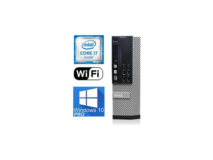 Dell Optiplex i7 9010 SFF Desktop, Intel Quad-Core upto 3.9GHz, 16GB DDR3, 256GB SSD, Intel HD Graphics 4K 3-Monitor Support(2x DP 1 x VGA) WIFI, BT 4.0, USB 3.0, DVD-RW, Windows 10 Pro