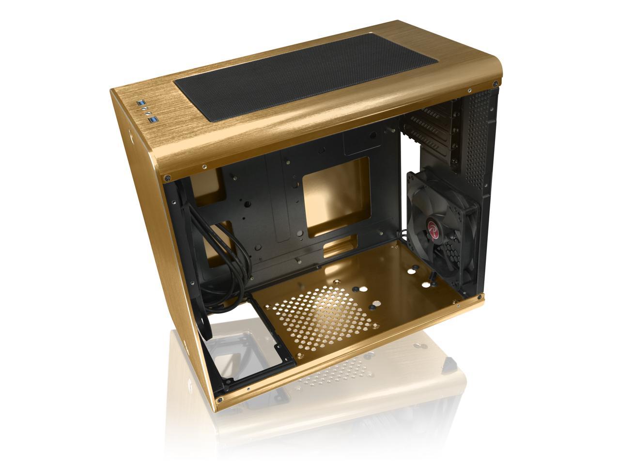 RAIJINTEK STYX GOLD, Alu Micro-ATX Case, Compatible With Regular ATX Power Supply, Max. 280mm VGA Card, 180mm CPU Cooler, Max. 240mm Radiator Cooling On Top With A Drive Bay For Slim DVD On Side