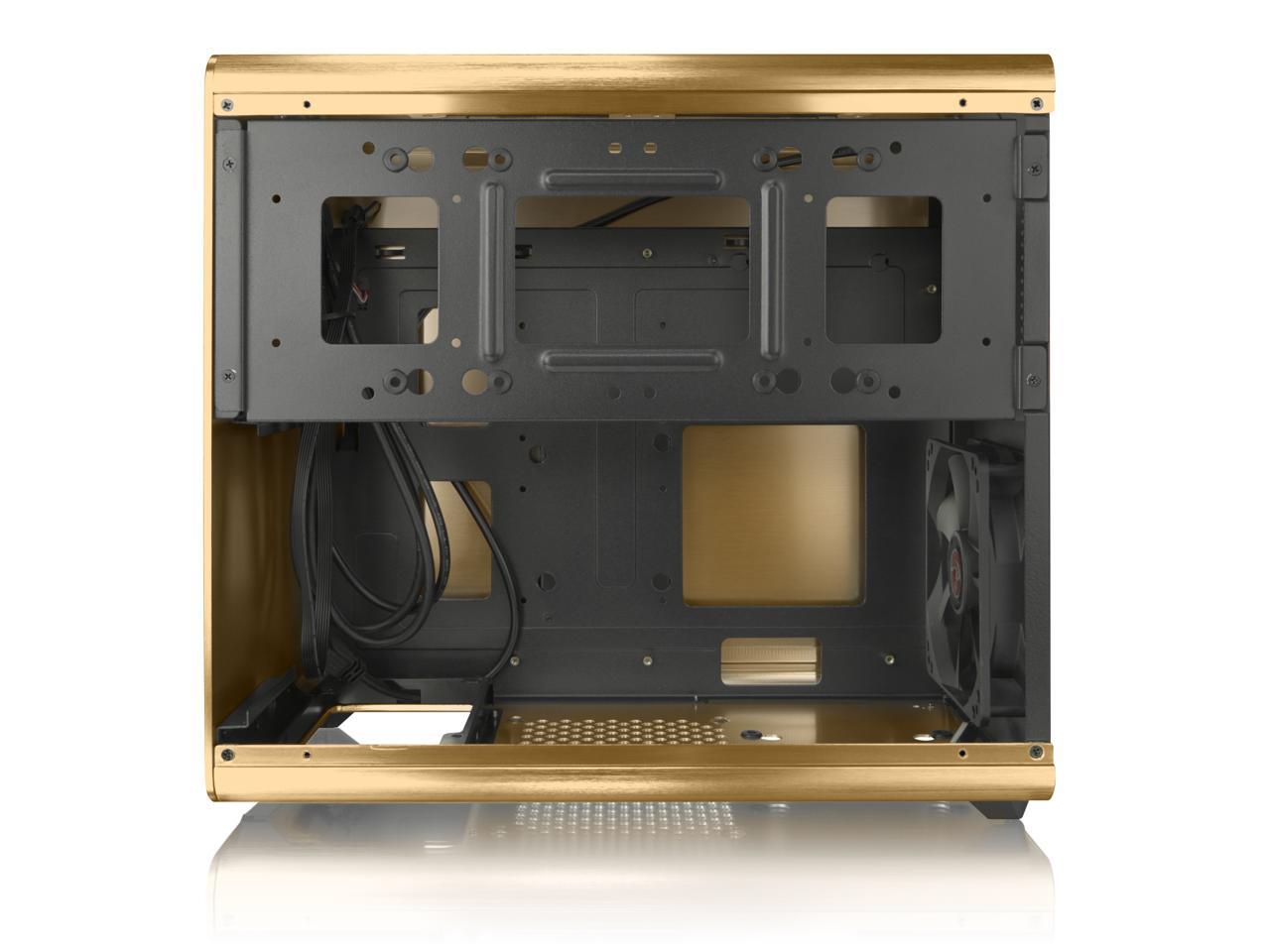 RAIJINTEK STYX GOLD, Alu Micro-ATX Case, Compatible With Regular ATX Power Supply, Max. 280mm VGA Card, 180mm CPU Cooler, Max. 240mm Radiator Cooling On Top With A Drive Bay For Slim DVD On Side