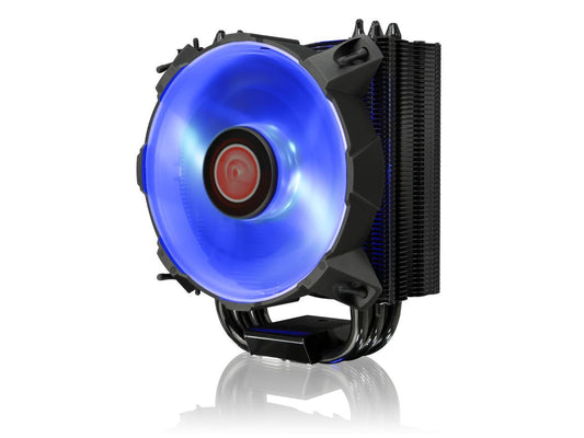 RAIJINTEK LETO B Slim CPU cooler with 12025 Blue LED PWM fan and black coating