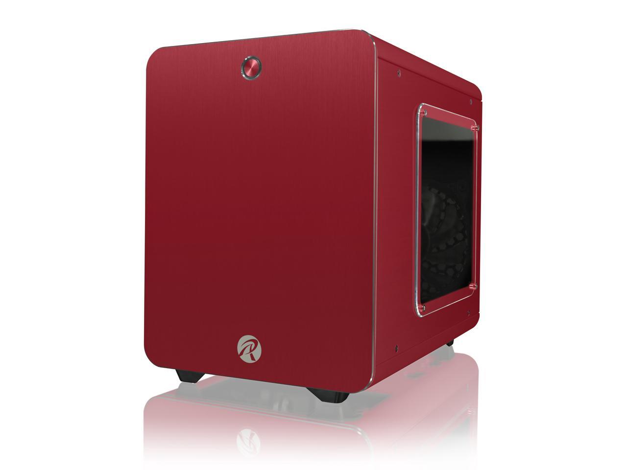 RAIJINTEK METIS PLUS RED, a Alu. M-ITX Case, USB 3.0* 2, Compatible with Standard ATX Power Supply, 170mm VGA Card Length, 160mm CPU Cooler Height, 12025 White LED Fan Installed, ventilate hole on top