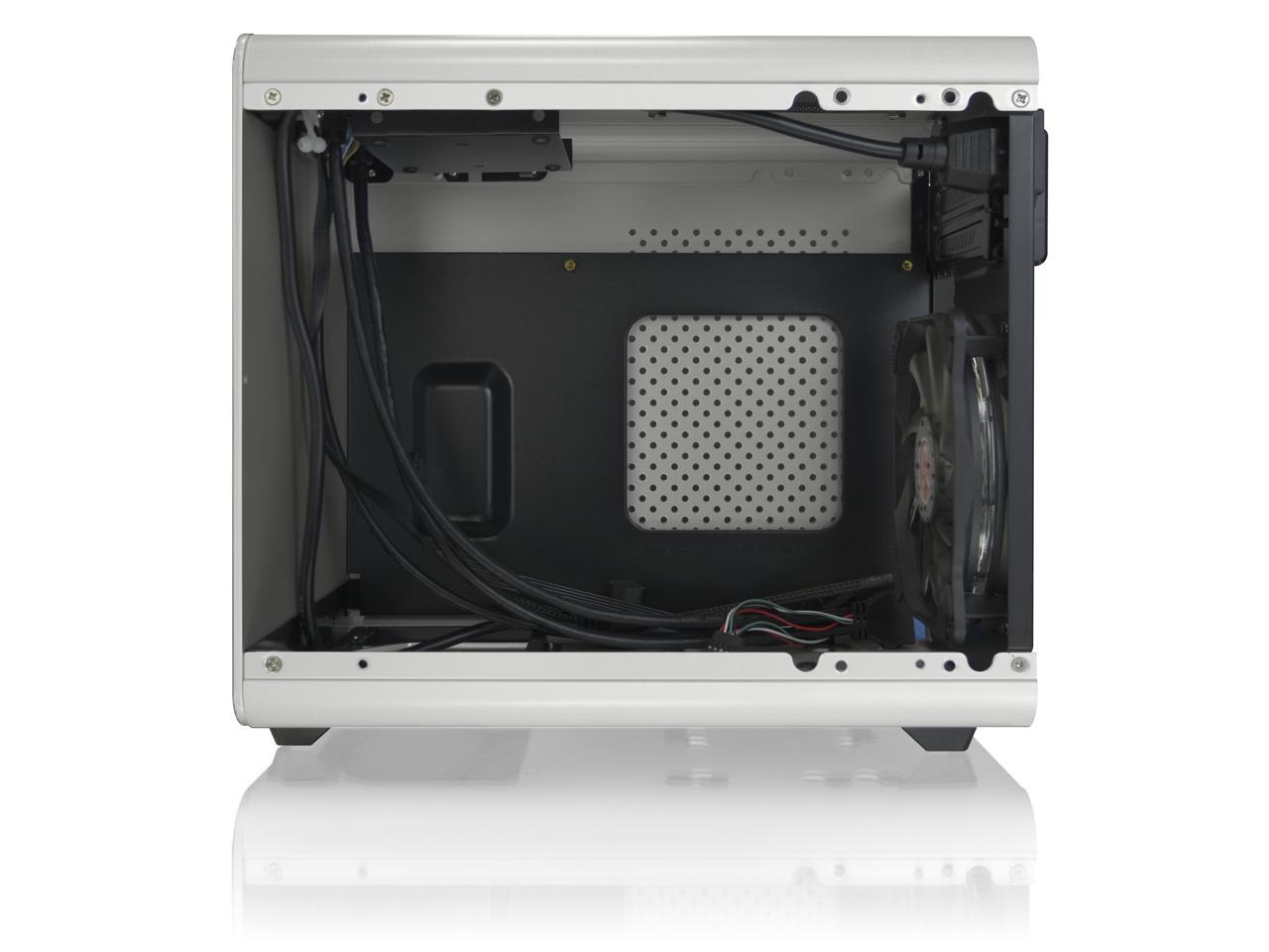 RAIJINTEK METIS PLUS WHITE, a Alu. M-ITX Case, is with one 12025 LED fan at rear, USB 3.0* 2, Ventilate holes at top, Compatible with Standard ATX PSU, 170mm VGA Card length, 160mm CPU Cooler height.