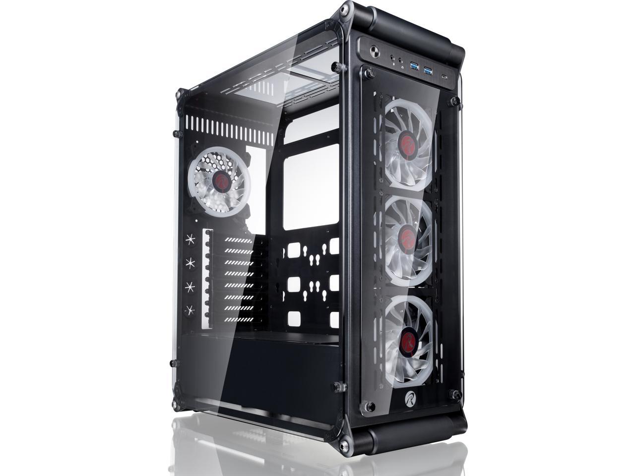 Raijintek Coeus Evo TC E-ATX Gaming Case with Tempered Glass and 4*12025 LED Fans