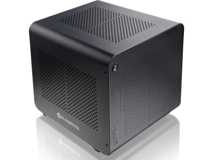 METIS EVO BLACK ALS, an Alu. ITX case with solid panel, is designed to fulfill the smallest case built with ultra high air flow to solve all thermal issue of SFF chassis, 200mm fan option at front.