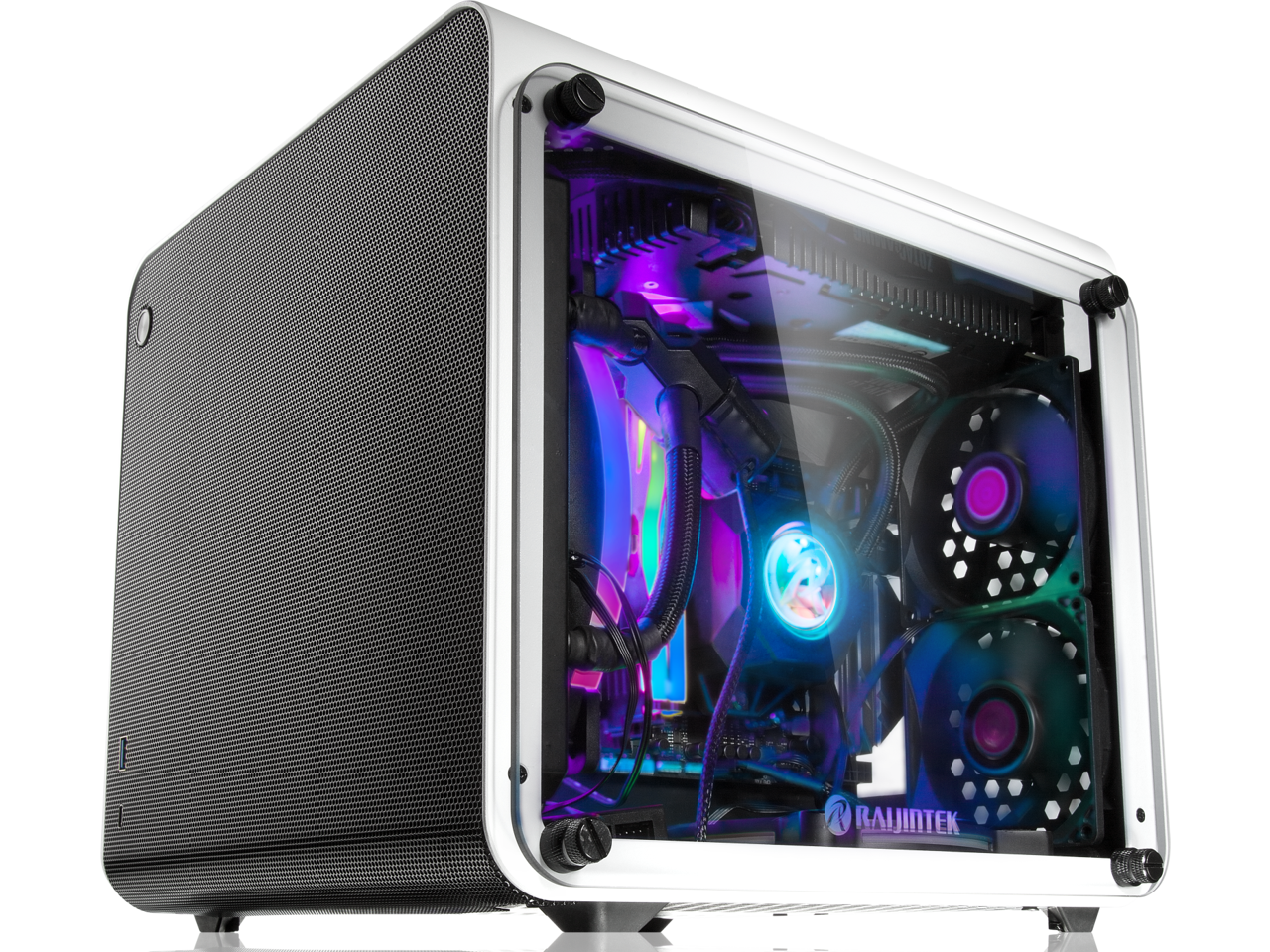 METIS EVO WHITE ALS, an Alu. ITX case with solid panel, is designed to fulfill the smallest case built with ultra high air flow to solve all thermal issue of SFF chassis, 200mm fan option at front.