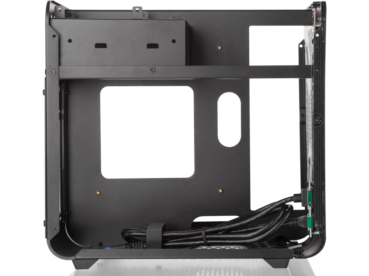 METIS EVO BLUE TGS, an Alu. ITX case with tempered glass, is designed to fulfill the smallest case built with ultra high air flow to solve all thermal issue of SFF chassis, 200mm fan option at front.