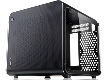 METIS EVO BLACK TGS, an Alu. ITX case with tempered glass, is designed to fulfill the smallest case built with ultra high air flow to solve all thermal issue of SFF chassis, 200mm fan option at front.