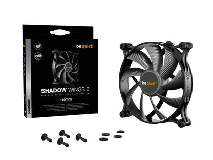 be quiet! Shadow Wings 2 140mm PWM, airflow-optimized fan blades, whisper-quiet operation and reliable cooling