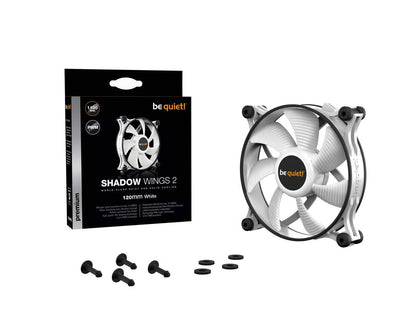 be quiet! Shadow Wings 2 120mm PWM White, case fan, airflow-optimized fan blades, whisper-quiet operation and reliable cooling