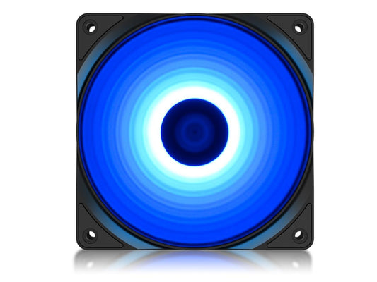 DEEPCOOL RF120 Single Color LED Fan (RF120B) - 120mm 9-Blade Blue LED Cooling Fan with 3-pin/LP4 Power Connector