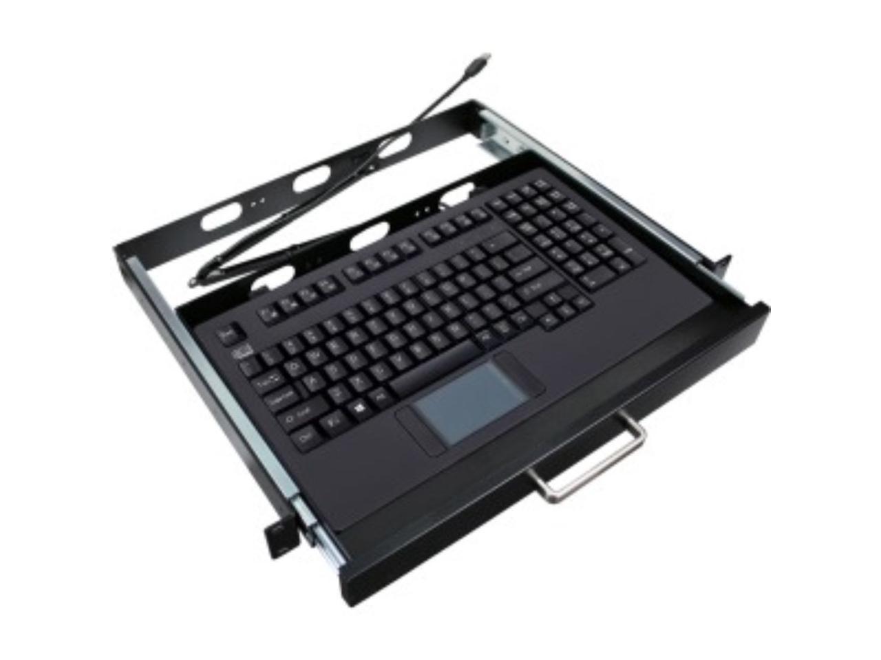 ADESSO AKB-425UB-MRP Black 12 Function Keys USB Wired EasyTouchTouchpad Keyboard With Rackmount