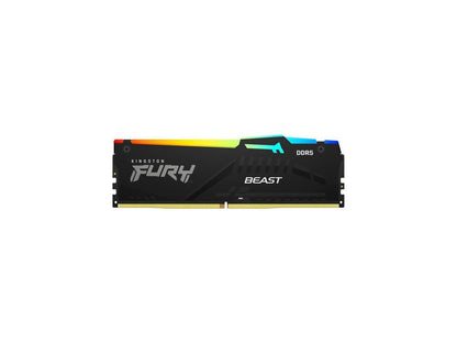 KINGSTON 16GB 5200MT/s DDR5 CL40 DIMM FURY Beast Black RGB for Game PC, Intel XMP