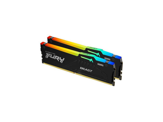 KINGSTON 32GB 5600MT/s DDR5 CL40 DIMM (Kit of 2) FURY Beast RGB for Game PC, Intel XMP 3.0, AMD EXPO. - OEM