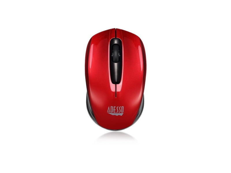 Adesso iMouse S50R - 2.4GHz Wireless Mini Mouse - Optical - Wireless - Radio Frequency - Red - USB - 1200 dpi - Computer, Notebook - Scroll Wheel - 3 Button(s) - Symmetrical