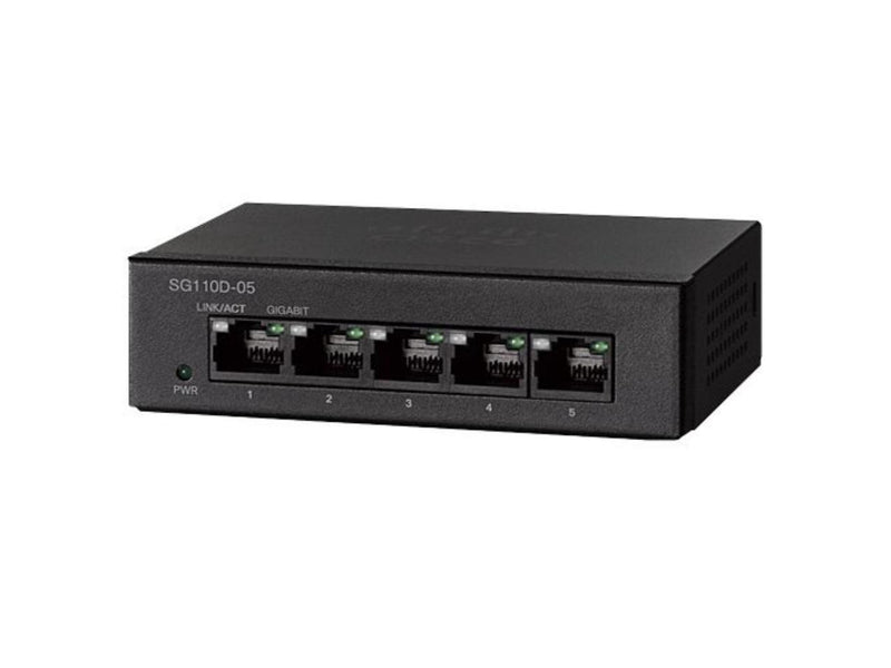 Cisco SG110D-05 Desktop Switch with 5 Gigabit Ethernet (GbE) Ports, Limited Lifetime Protection (SG110D-05-NA)