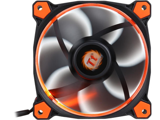 Thermaltake CL-F038-PL12OR-A Riing 12 Series High Static Pressure 120mm Circular Orange LED Ring Case/Radiator Fan