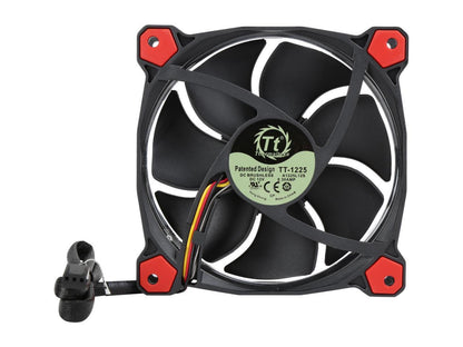 Thermaltake CL-F055-PL12RE-A Riing 12 High Static Pressure 120mm Circular Ring LED Case/Radiator Fan with Anti-vibration Mounting System - Red - 3 PKS