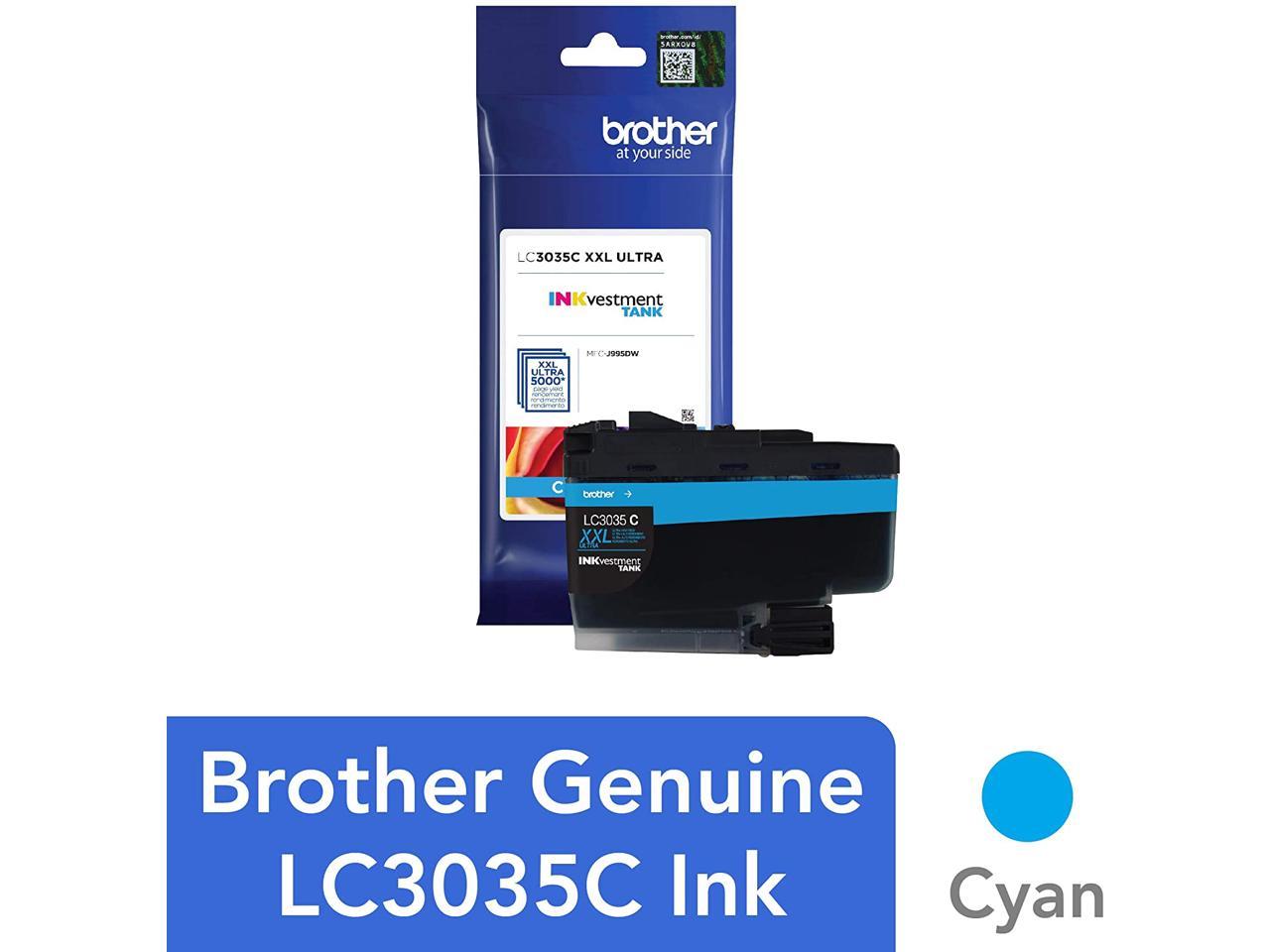 Brother Genuine LC3035C Single Pack Ultra High-yield Cyan INKvestment Tank Ink Cartridge - Inkjet -