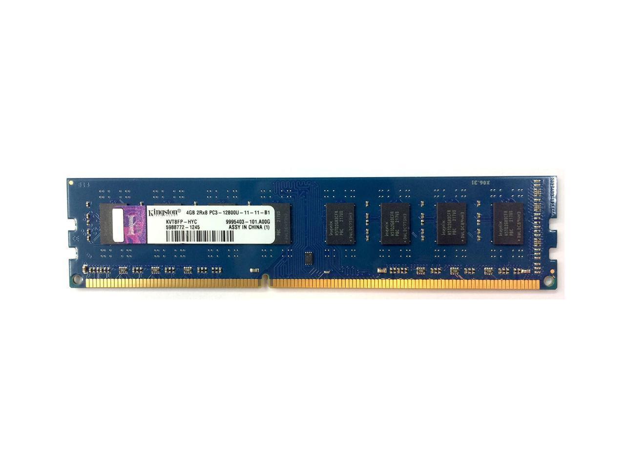 KINGSTON KVT8FP-HYC 4GB DESKTOP DIMM DDR3 PC12800(1600) UNBUF 1.5v 2RX8 240P 512MX64 256mX8 CL11 8k