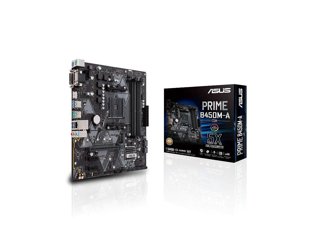ASUS PRIME B450M-A AM4 AMD B450 SATA 6Gb/s USB 3.1 HDMI Micro ATX AMD Motherboard