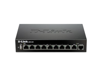 D-LINK SYSTEMS DSR-250 WIRED SSL VPN ROUTER, 8 GIGABIT PORTS, 1 WAN. LIMITED LIFETIME WARRANTY.