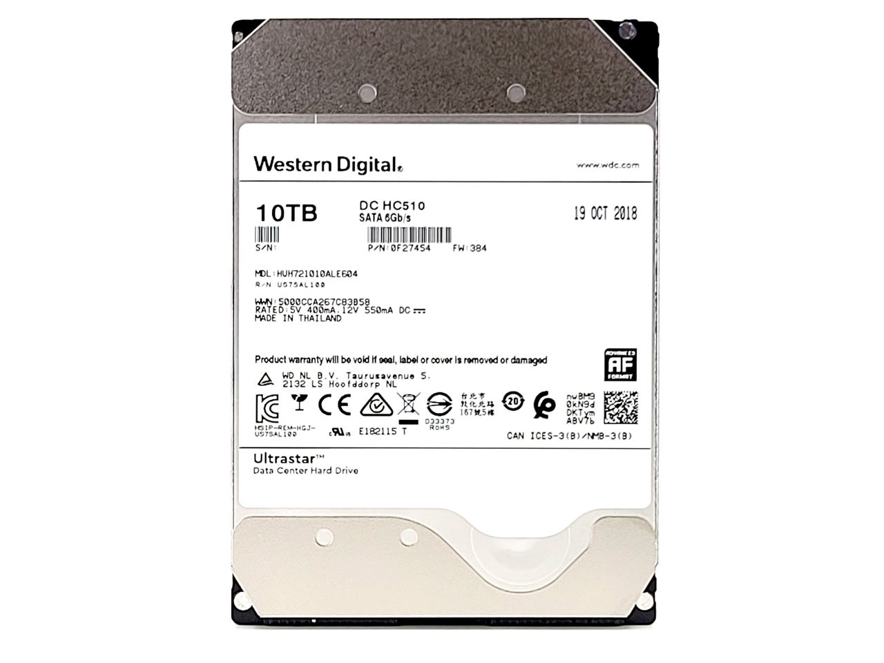 HGST DC HC510/He10 HUH721010ALE604 10TB 7200 RPM 512e SATA 6Gb/s 3.5-Inch Enterprise HDD Power-Disable Hard Drive