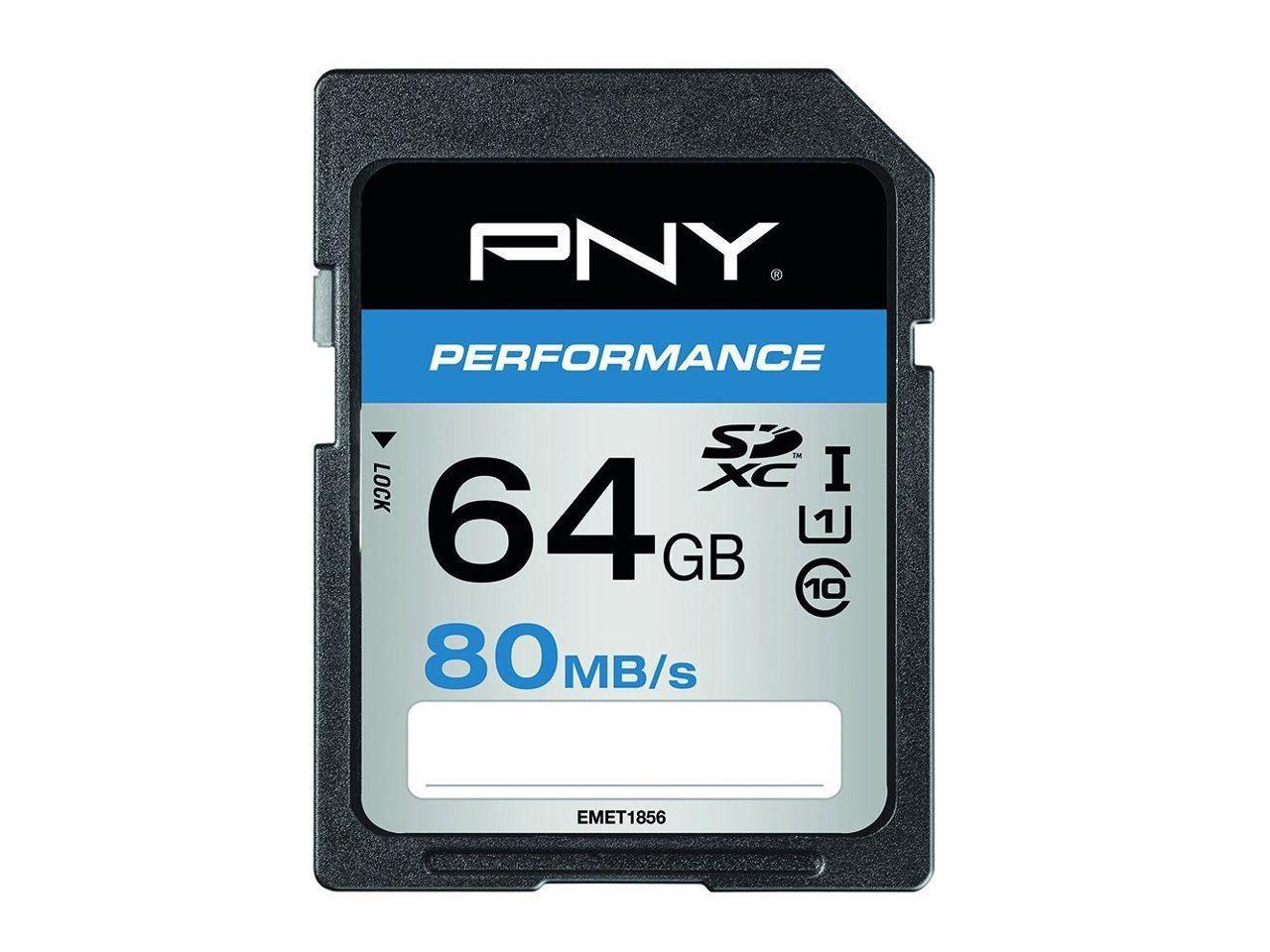 PNY Performance - Flash memory card - 64 GB - UHS Class 1 / Class10 - SDXC UHS-I