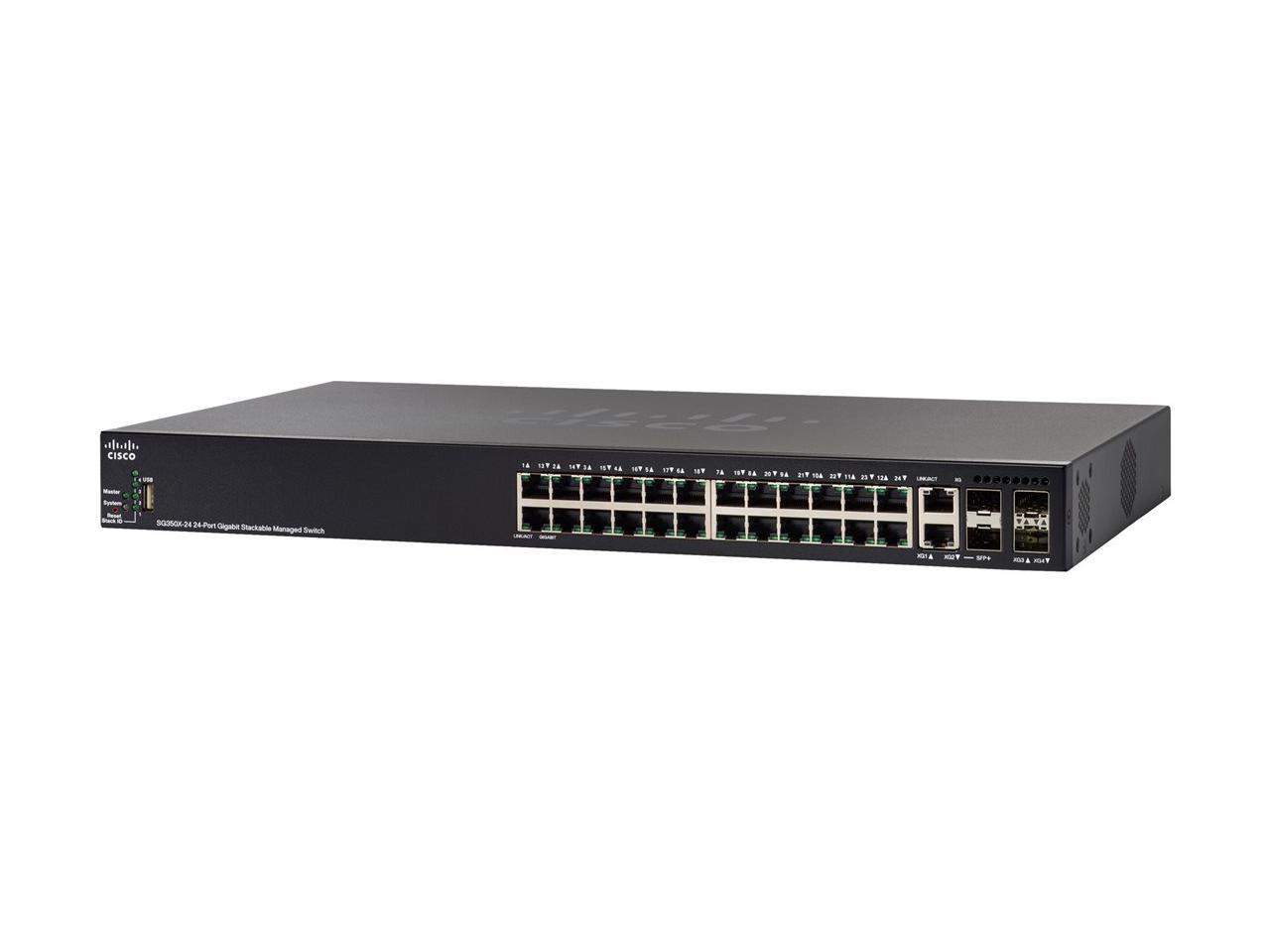 Cisco Small Business SG350X-24 - Switch - Managed - 24 x 1000Base-T + 2 x combo 10 Gigabit SFP+ + 2 x 10 Gigabit SFP+ -