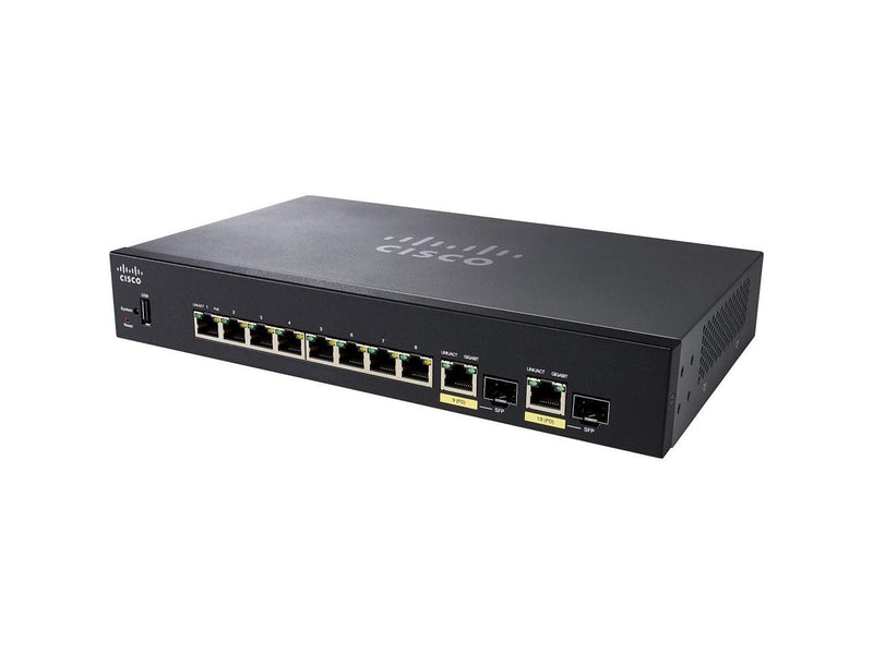 Cisco Small Business SF352-08P-K9 - Switch - L3 - Managed - 8 x 10/100 (PoE+) + 2 x combo Gigabit Ethernet/Gigabit SFP -