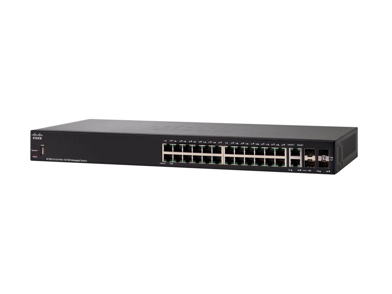 CISCO Cisco 350 Series SF350-24-K9-UK Managed Switch - 24 Ports - Managed - Rack-Mountable