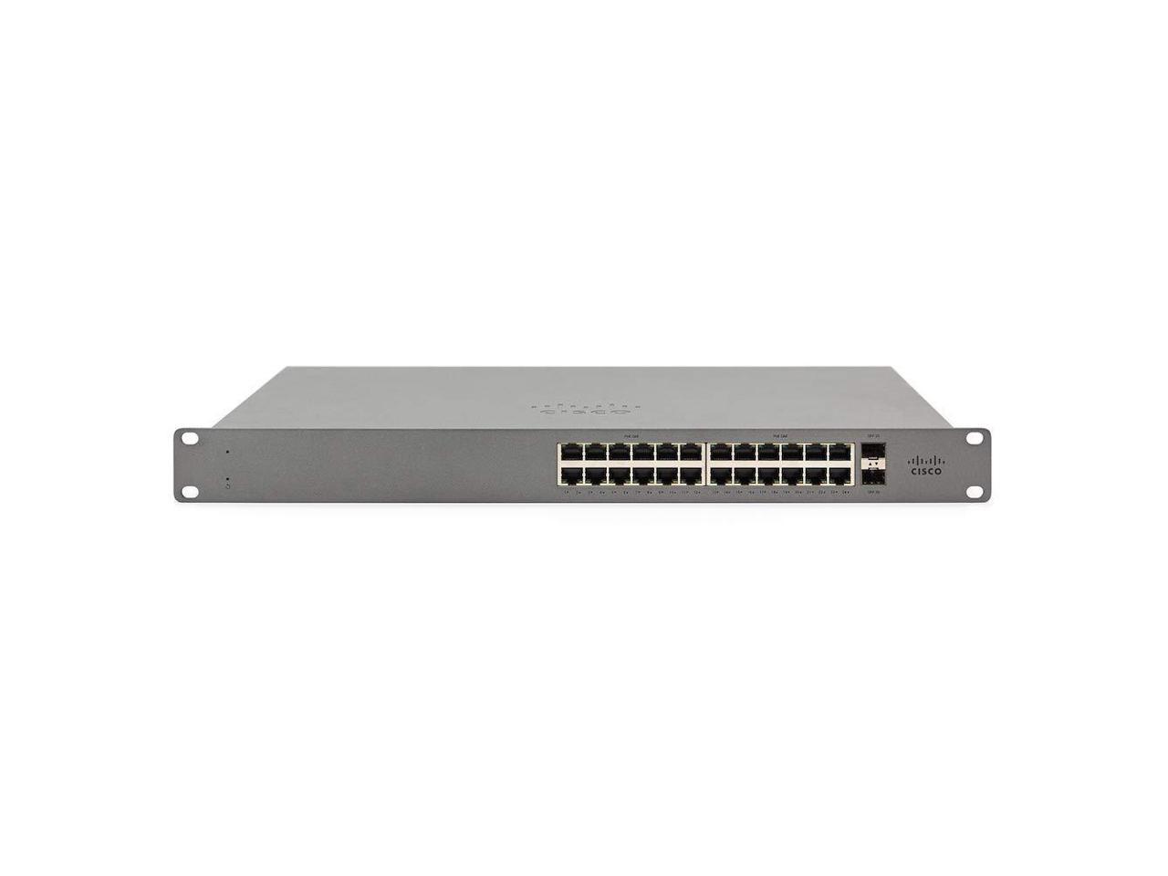 Cisco Meraki Go GS110-24 - Switch - Managed - 24 x 10/100/1000 + 2 x SFP (mini-GBIC) (uplink) - desktop, rack-mountable