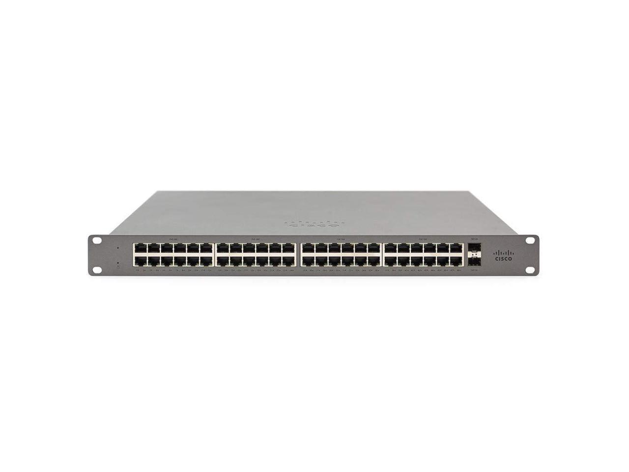 Cisco Meraki Go GS110-48 - Switch - Managed - 48 x 10/100/1000 + 2 x SFP (mini-GBIC) (uplink) - desktop, rack-mountable