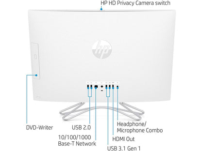 HP 24-f0000 24-f0060 All-in-One Computer - Intel Core i5 (8th Gen) i5-8250U 1.60 GHz - 12 GB DDR4 SDRAM - 1 TB HDD - 23.8" 1920 x 1080 Touchscreen Display - Windows 10 Home 64-bit - Desktop - DVD