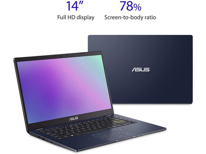 ASUS Laptop L410 Ultra Thin Laptop, 14 FHD Display, Intel Celeron N4020 Processor, 4GB RAM, 128GB Storage, NumberPad, Windows 11 Home in S Mode, 1 Year Microsoft 365, Star Black, L410MA-DS04