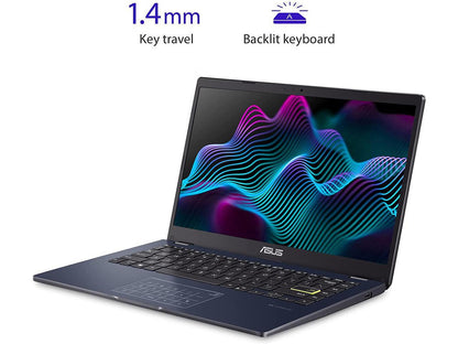 ASUS Laptop L410 Ultra Thin Laptop, 14 FHD Display, Intel Celeron N4020 Processor, 4GB RAM, 128GB Storage, NumberPad, Windows 11 Home in S Mode, 1 Year Microsoft 365, Star Black, L410MA-DS04