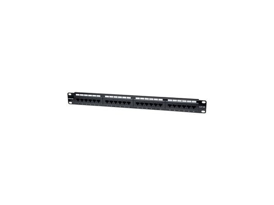 Intellinet Cat5e UTP 24-Port Patch Panel, 1U - Compatible with both 110 and Krone punch-down tools