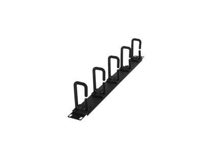 CyberPower 1U 2" Deep Flexible Ring Cable Manager - Rack Cable Management Panel - 1U Rack Height - Cold Rolled Steel, Plastic