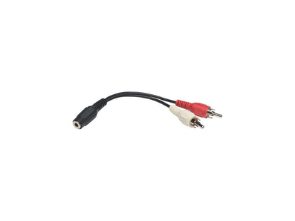 Tripp Lite P316-06N 6" 3.5mm Mini Stereo to Two RCA Audio Y Splitter Adapter Cable (3.5mm F to 2x RCA M) Female to Male