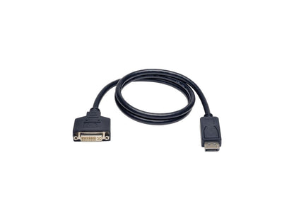 Tripp Lite DisplayPort to DVI Cable Adapter, Converter for DP to DVI-I (M/F), 3-ft. (P134-003)