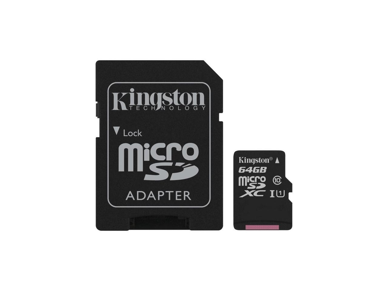 Kingston Canvas Select 64GB microSDHC Class 10 UHS-I 80MB/s Flash Memory Card