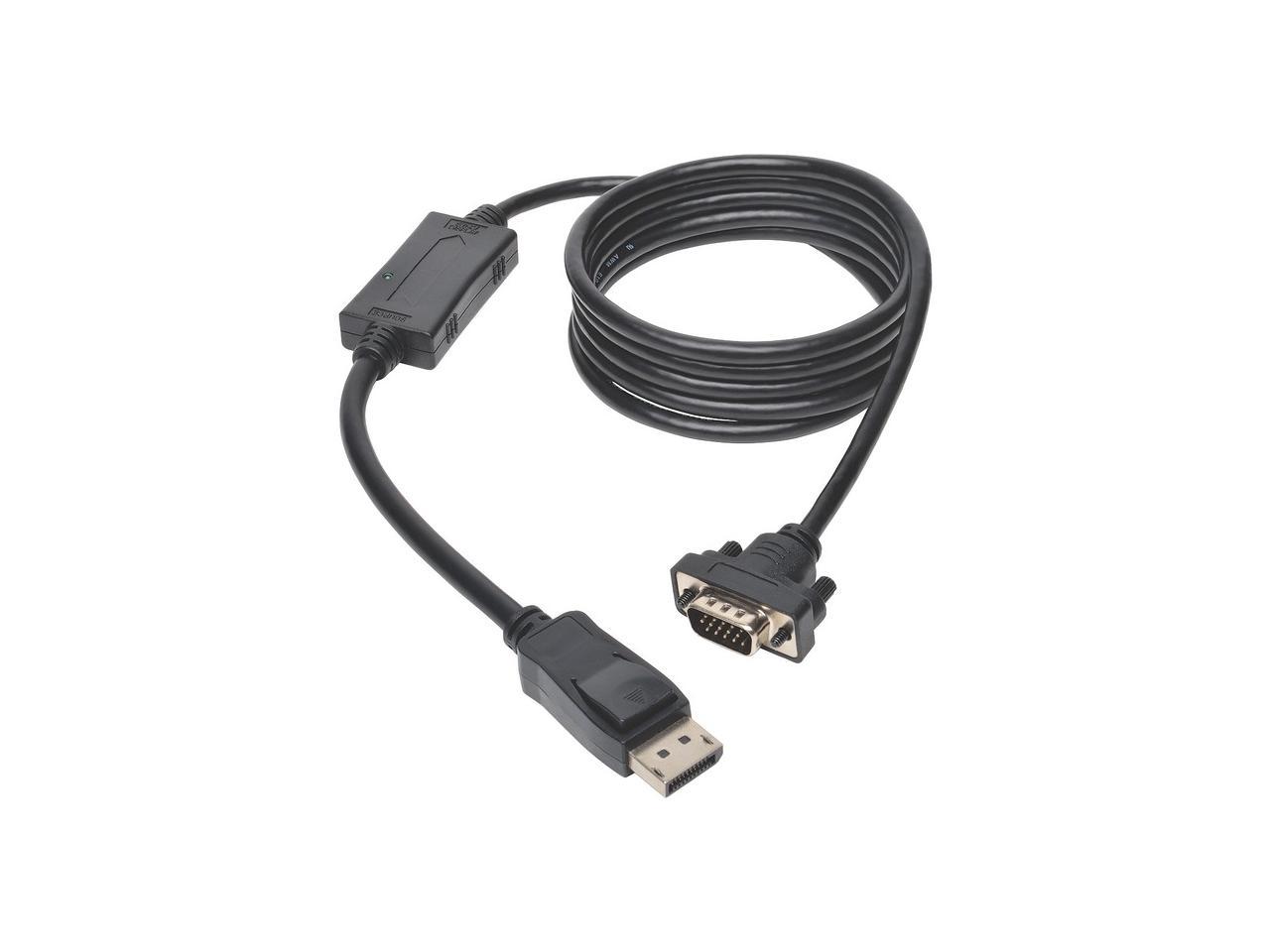 Tripp Lite P581-006-VGA-V2 6 ft. DisplayPort 1.2 to VGA Active Adapter Cable, DP with Latches to HD15 (M/M), 1920x1200/1080p