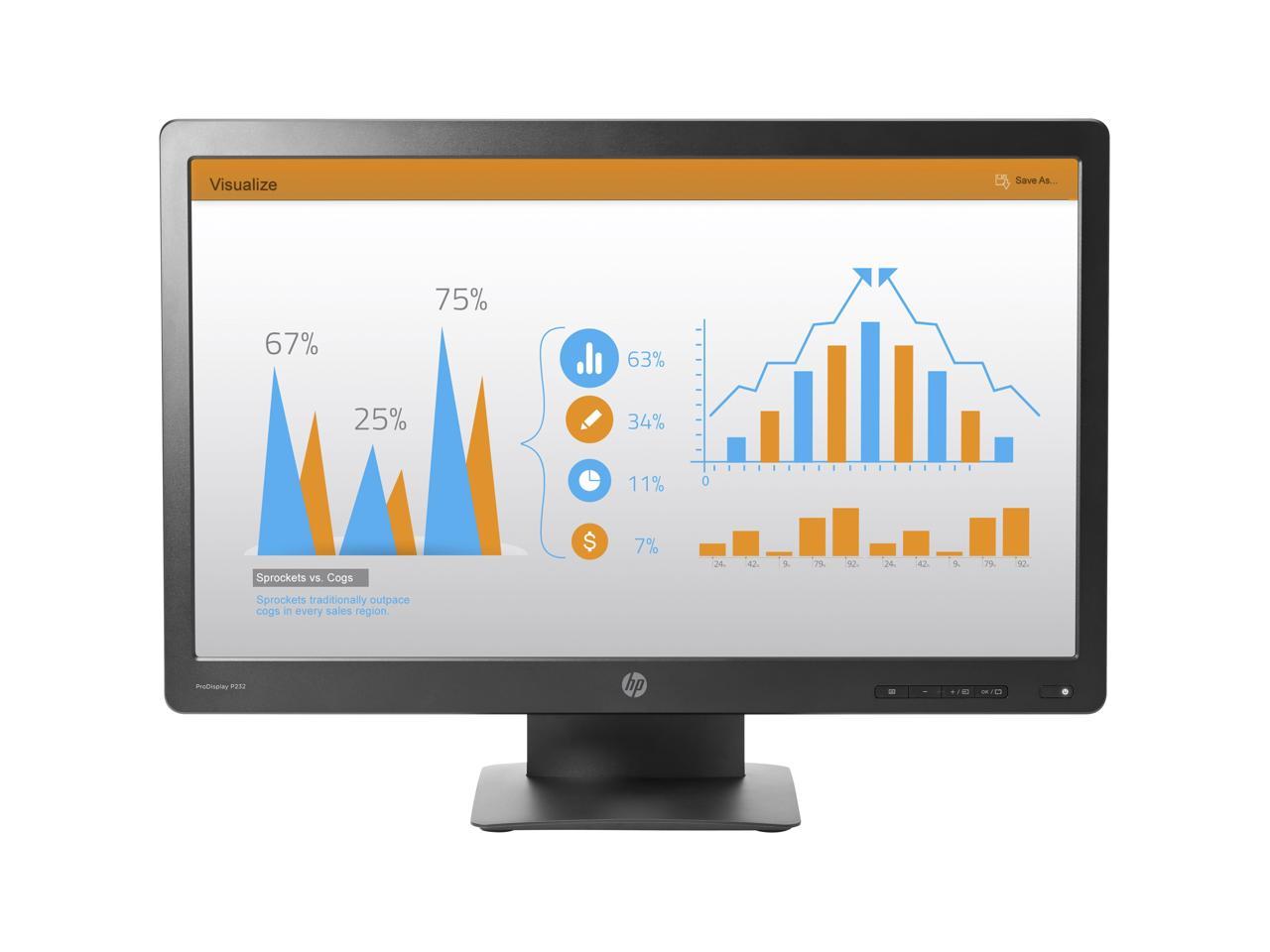 HP ProDisplay P232 23" Full HD 1920x1080 60Hz 5ms VGA DisplayPort Anti-Glare LED Backlight LCD Business Monitor