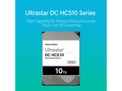 HGST/WD Ultrastar DC HC510/He10 HUH721010ALE604 10TB 7200 RPM 512e SATA 6Gb/s 3.5-Inch Enterprise HDD | Helioseal Power-Disable Hard Drive