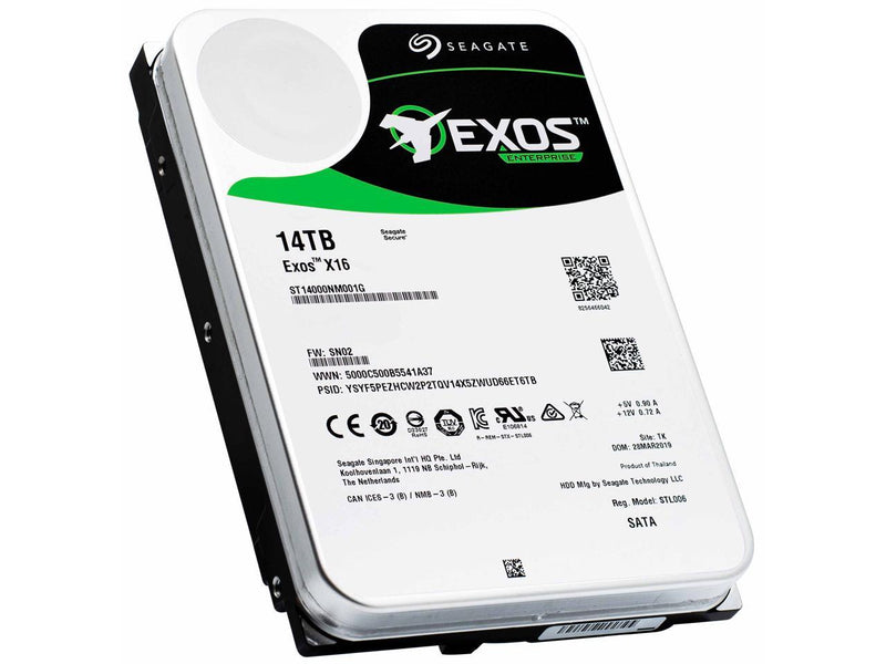 Seagate Exos X16 14TB 7200 RPM SATA 6Gb/s 3.5-Inch Enterprise Hard Drive (ST14000NM001G)